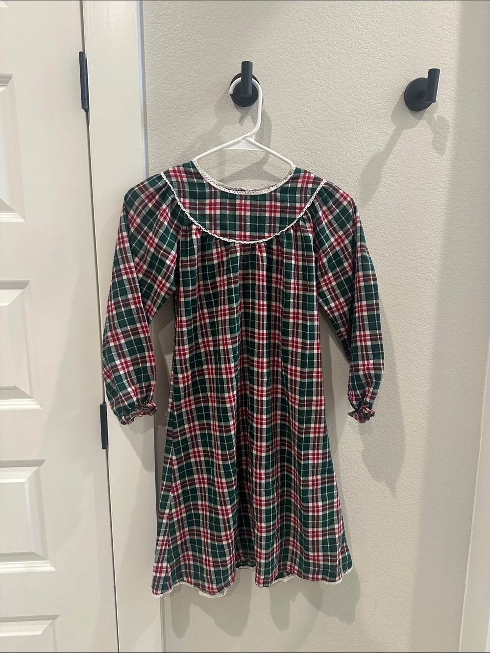 Gymboree Girls Plaid Nightgown Vintage Green & Red Christmas Holiday Pajamas